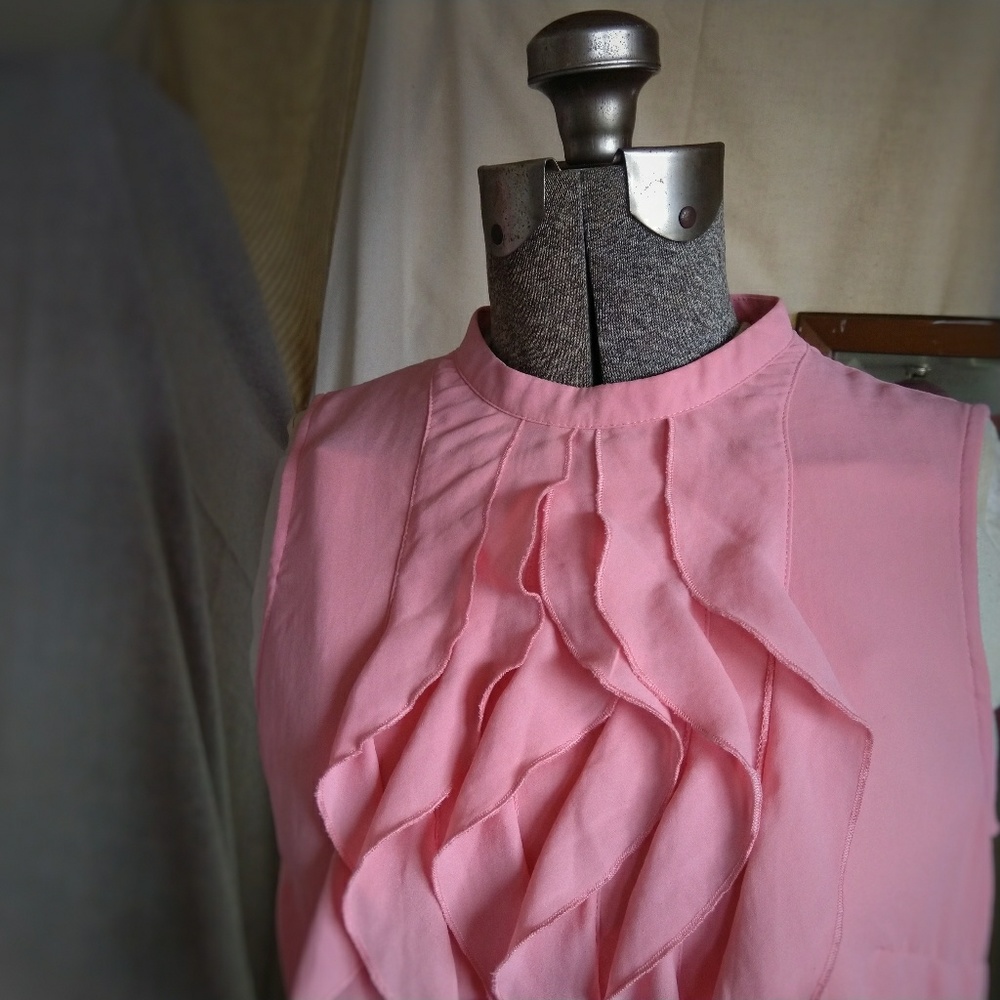 H&M Sleeveless Ruffle Blouse 6 Pink - Picture 3 of 6